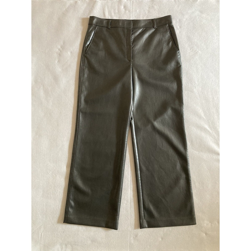 Aritzia Babaton Women's Command Vegan Leather Straight Leg Pants Black Size 14